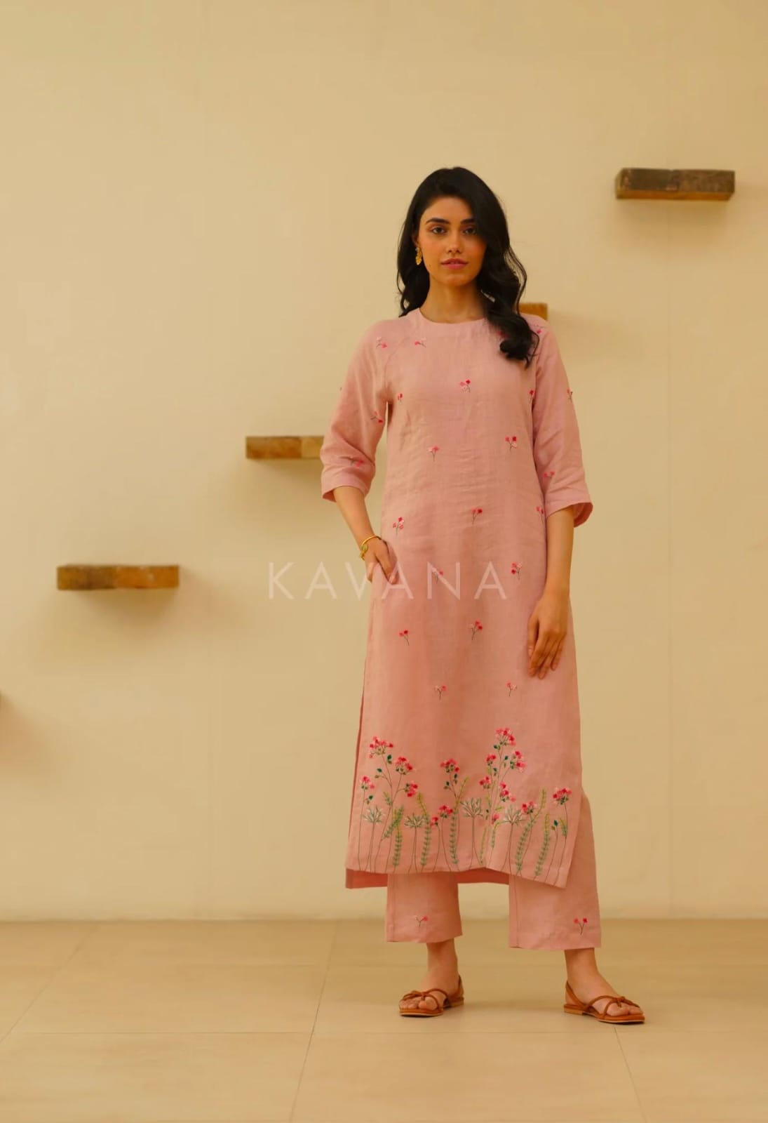 Kurti.and pant (pink)